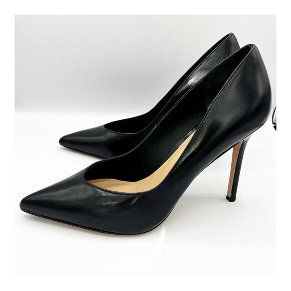 Veronica Beard Lisa Smooth Leather High Stiletto Heel Pointed Toe Pump Black 8.5 - Picture 2 of 11